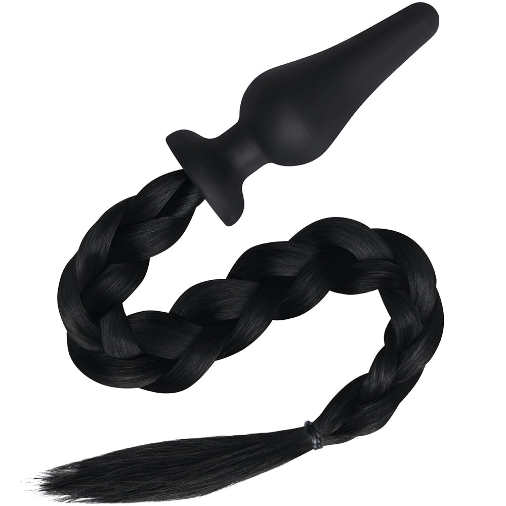 WhipSmart 4.5 Inch Black Pony Tail Plug