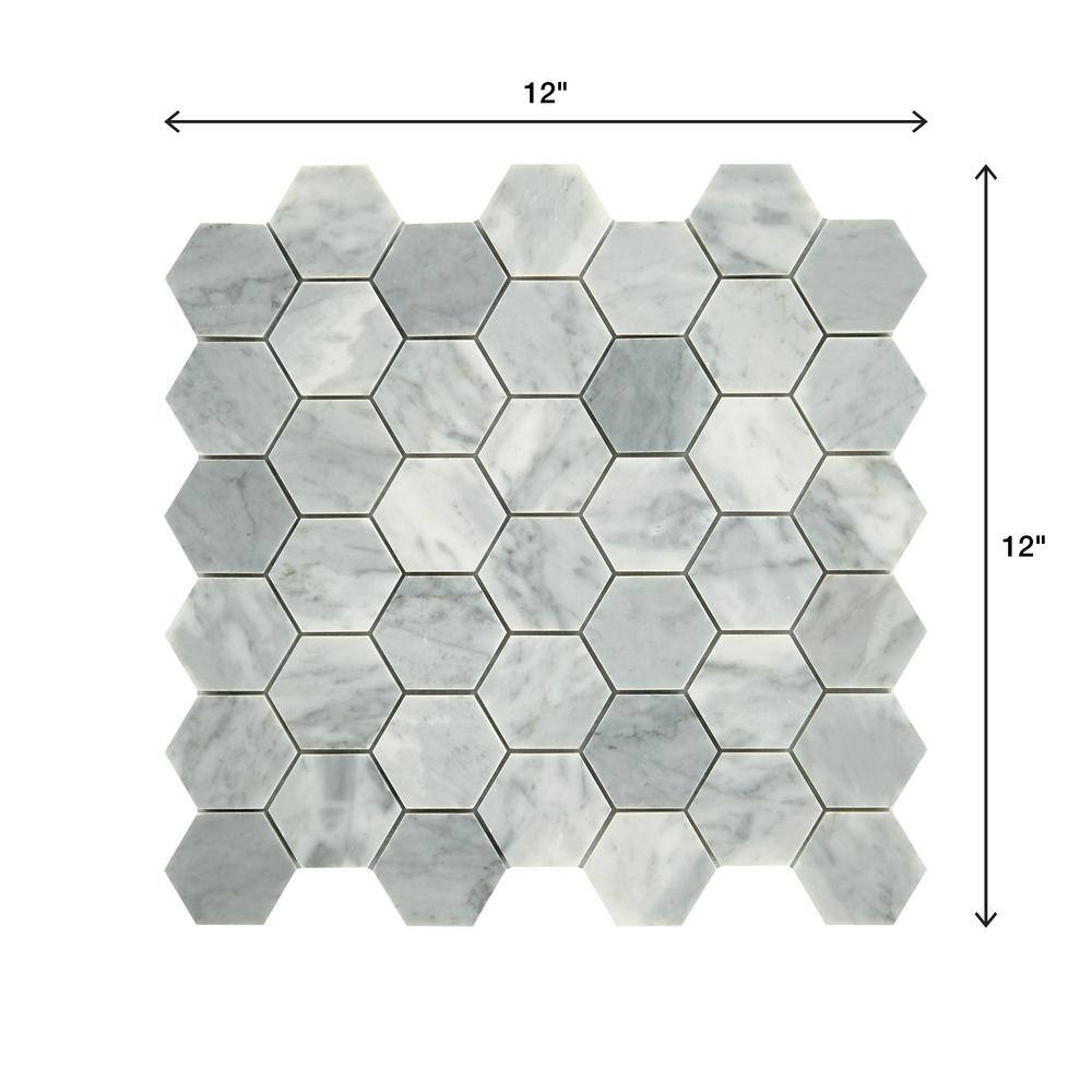 Daltile Restore Mist Honed 12 in. x 12 in. Marble Mosaic Tile (0.97 sq. ft. piece) ST832HEXCCMS1U