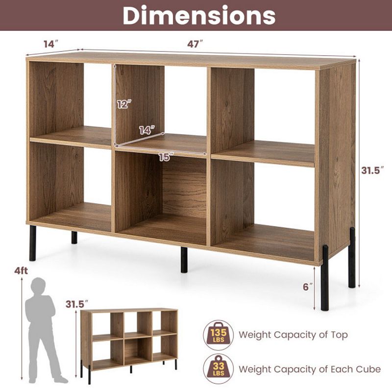 Hivago Open-Back Bookshelf with Drawer for Study