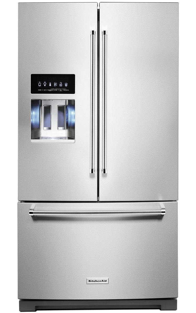 KitchenAid 26.8 Cu. Ft. PrintShield Stainless Steel Standard-Depth French Door Refrigerator With Exterior Ice And Water Dispenser