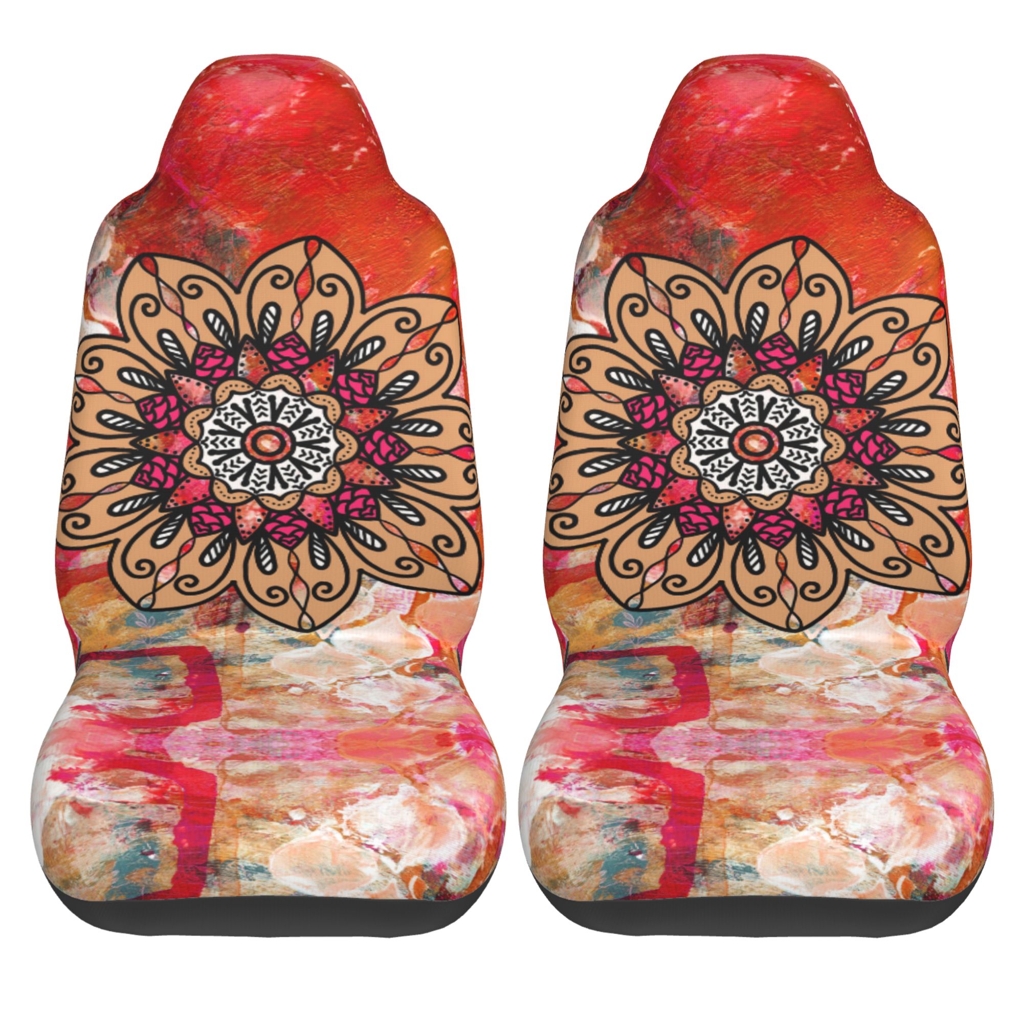 ZICANCN Car Seat Cover Boho Mandala Ethnic Style Car Front Seat Covers Protectors ， Automotive Seat Covers for Cars Trucks Suv