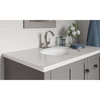 KOHLER Cursiva Single Hole Single-Handle Bathroom Faucet in Vibrant Brushed Nickel K-R30577-4D-BN