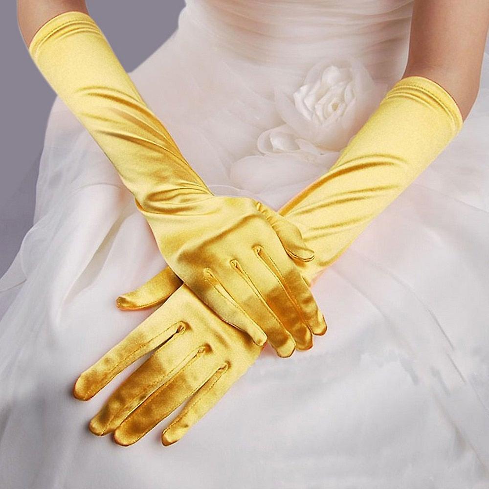 Womens Satin Long Gloves