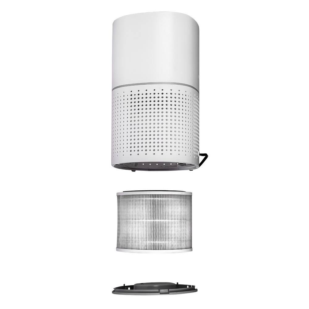 QuFresh 3-Stage Filtration HEPA Desk Air Purifier in White QFAP-210