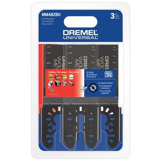 Dremel Universal 1-14 in. Bi Metal Wood Drywall Cutting Oscillating Multi-Tool Blade (3-Piece) MM482BU