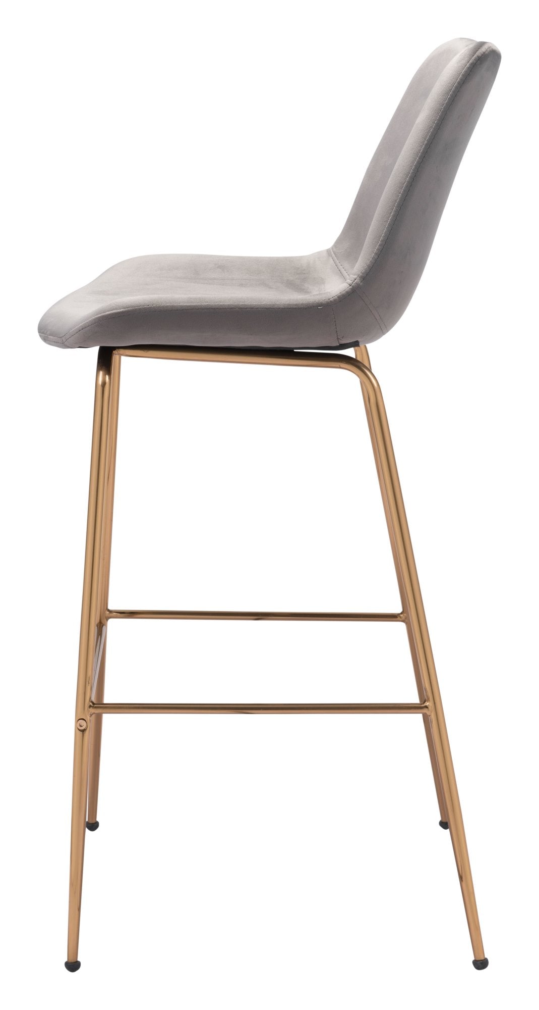 Bar Stool Chair Barstool， Steel Metal， Fabric， Gray Grey， Gold， Bar Kitchen Pub Cafe Bistro Hotel Restaurant Hospitality