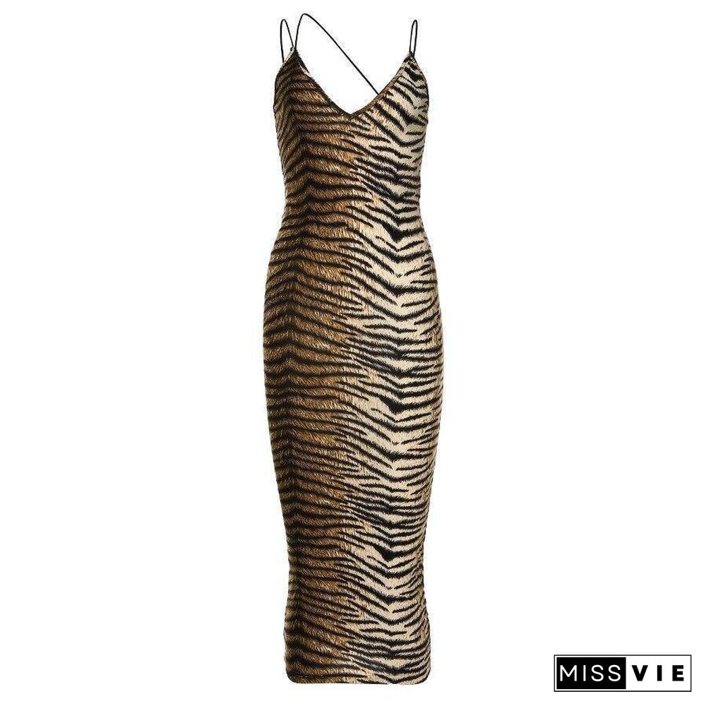 Slip Leopard Print Dress Bodycon Women Sexy Tight Dresses Woman Party Night Maxi Long Vestidos Midi Summer Sundresses