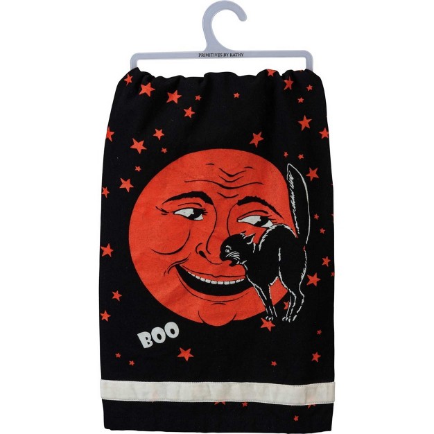 Decorative Towel Laughing Moon amp Black Cat Halloween 100 Cotton Kitchen 101876
