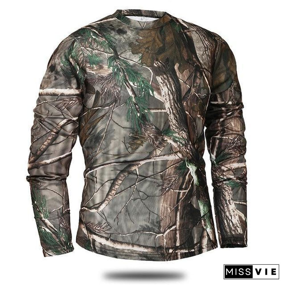 Men Long Sleeve Tactical Camouflage T-shirt camisa masculina Quick Dry Military Army shirt