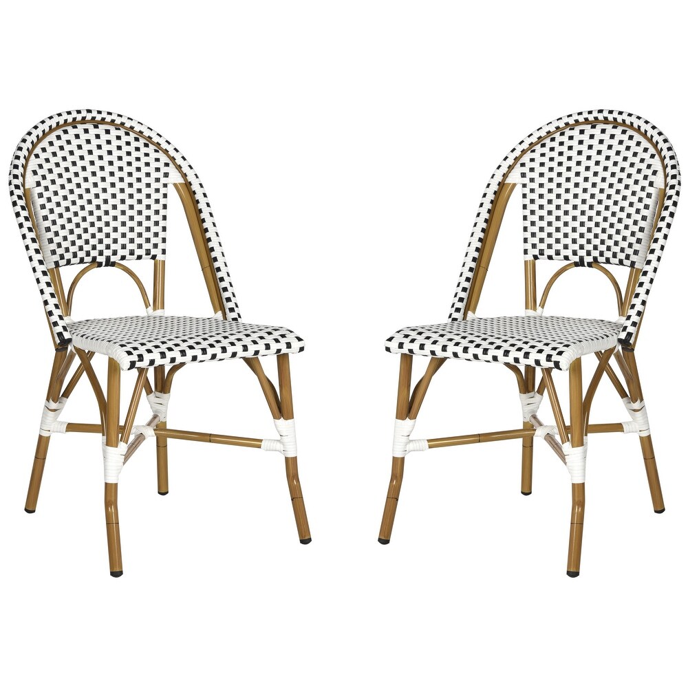 SAFAVIEH Salcha Indoor Outdoor Black/ White Stacking Side Chair (Set of 2)   18\