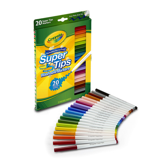 Crayola BIN588106 Washable Markers 20Ct Super Tips...