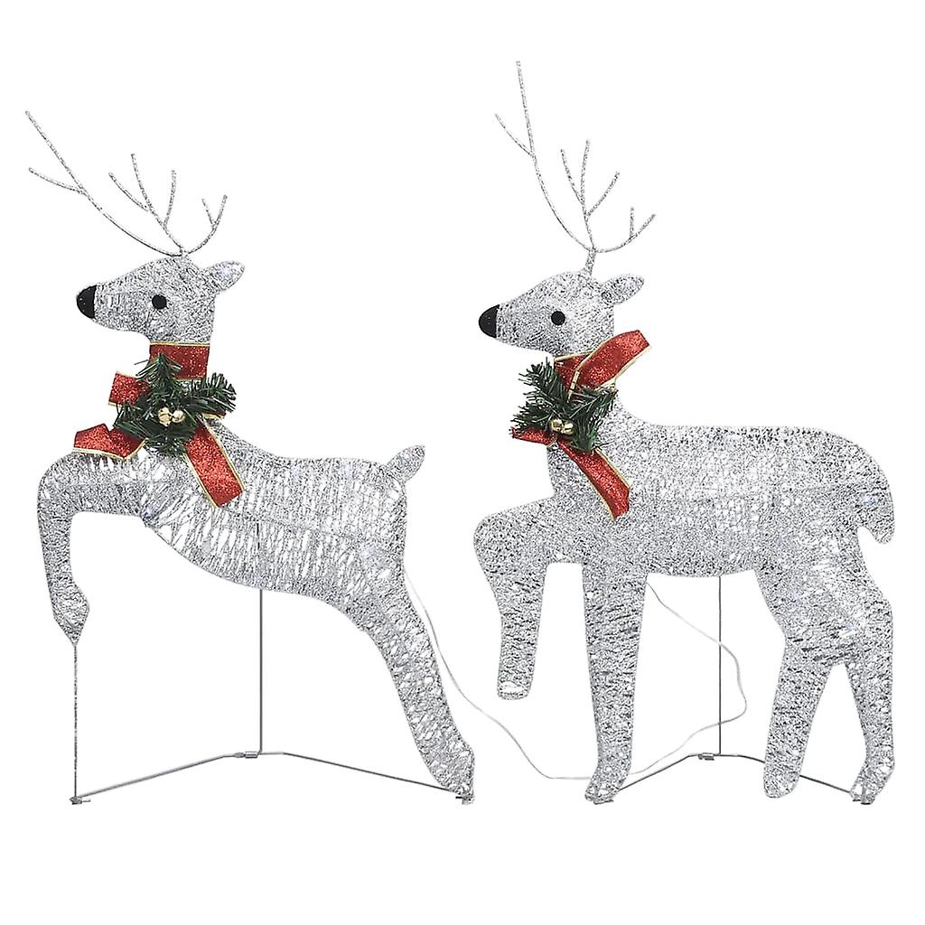 Vidaxl Christmas Reindeers 2 Pcs Silver 40 Leds