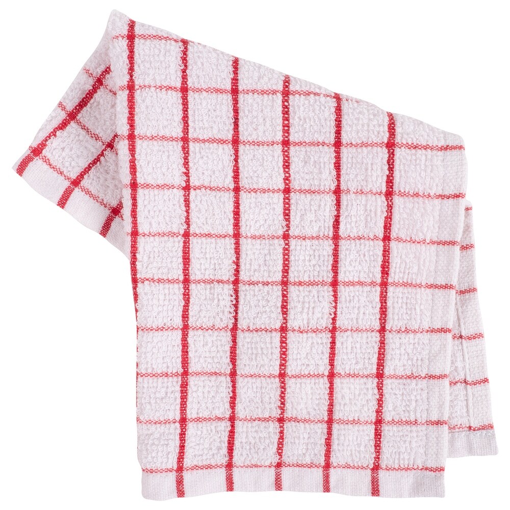 Checkered Terry Dish Cloths  Set of 6