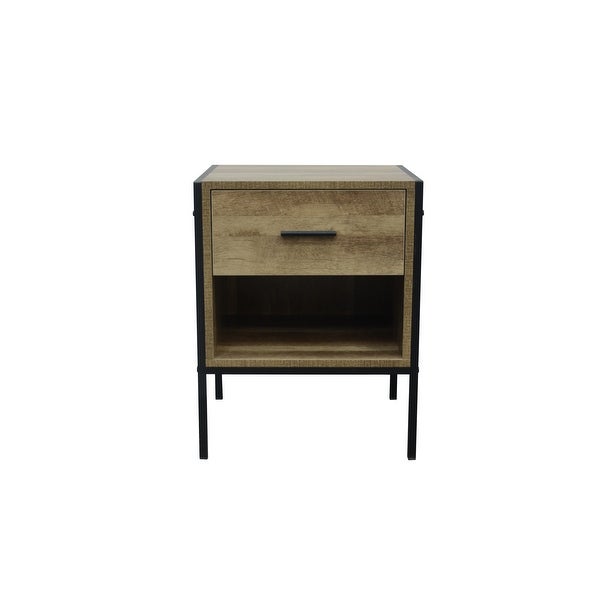 Savannah Industrial Single Drawer with Open Shelf End Table