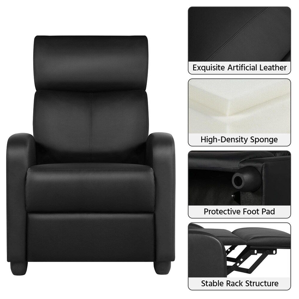 Fabric Recliner Chair Single Sofa Home Theater Seatting Adjustable Modern Single Reclining Living Room Bedroom Ivory