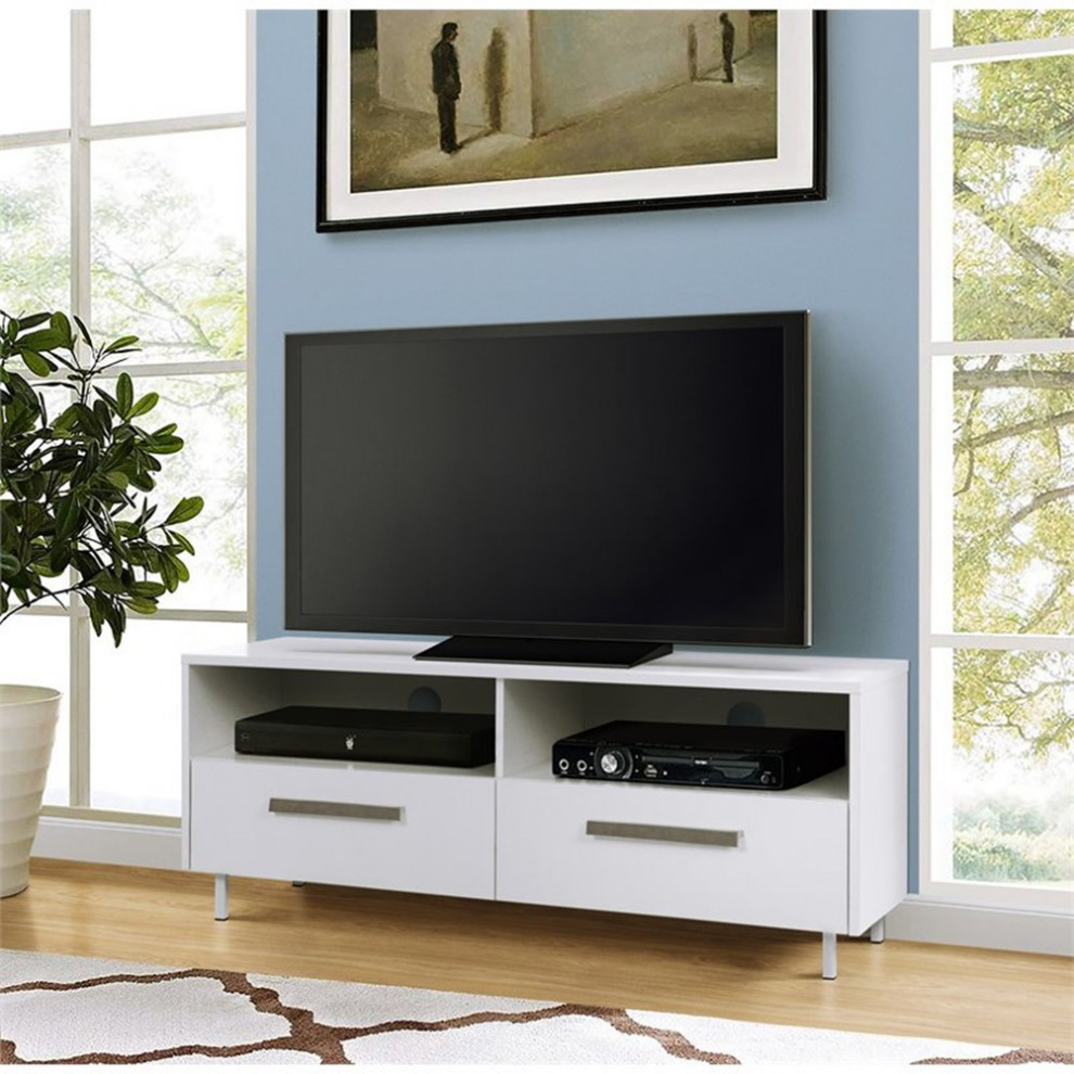 Saint Birch Miami Modern Wood TV Stand For TVs up to 50 quotin White   Contemporary   Entertainment Centers And Tv Stands   by Homesquare  Houzz