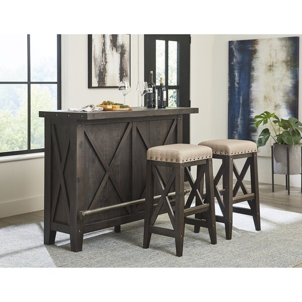 Yosemite Solid Wood Upholstered Bar Stool