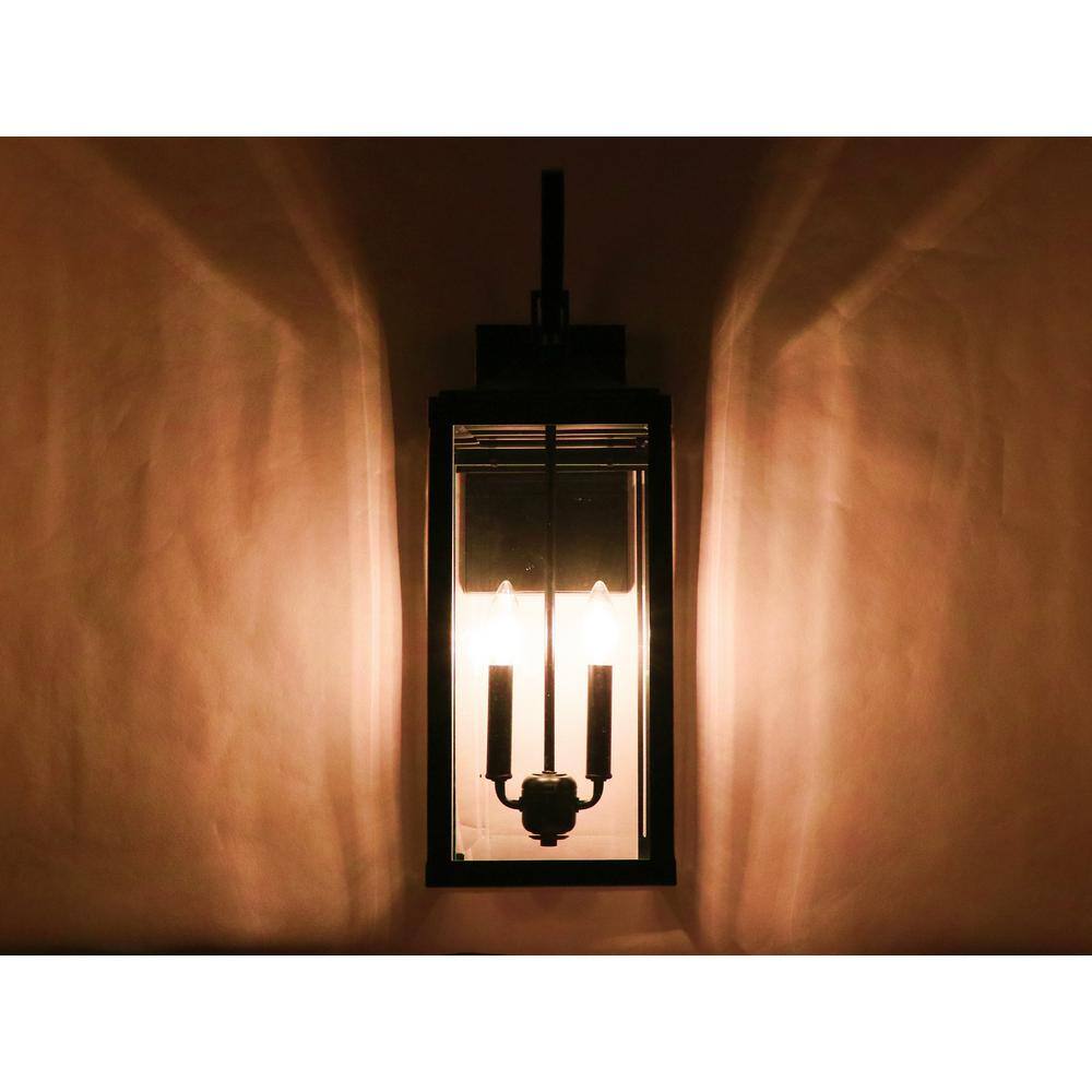 2-Light Imperial Black Outdoor Wall Lantern Sconce EL180708-MW