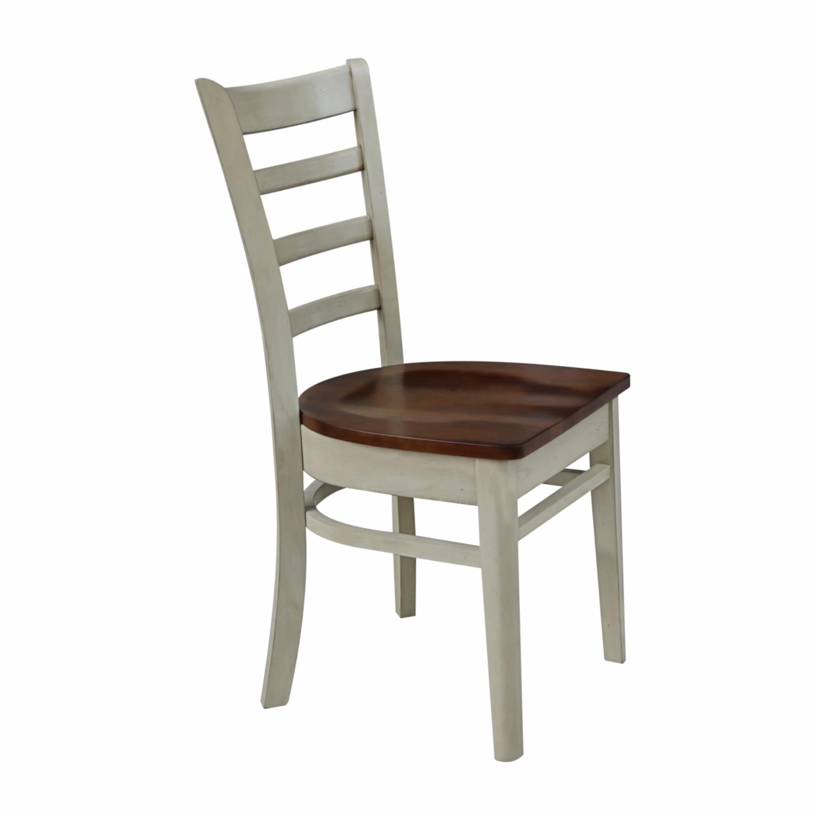 International Concepts Emily Side Chairs - Set of 2 Chairs - Antiqued Almond/Espresso