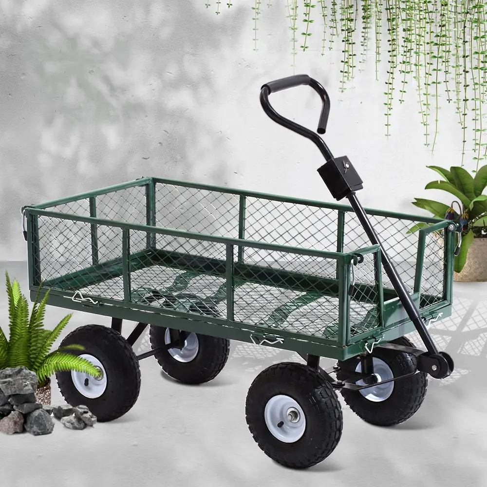 Hot Sale Hand Push 4 Wheel Garden Wagon Tool Cart Handcart