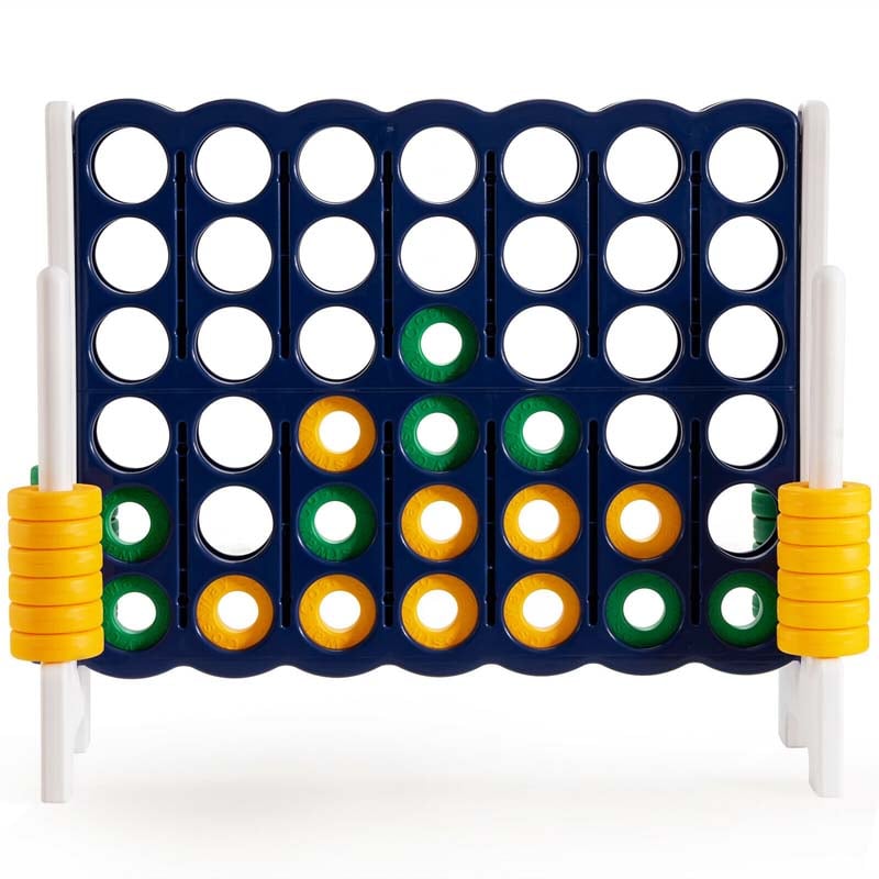 Giant 4-In-A-Row, Jumbo 4-to-Score Giant Game Set with 42 Jumbo Rings & Quick-Release Slider