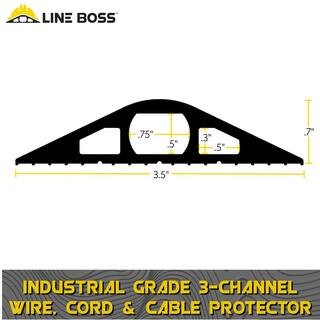 LINE BOSS 5 ft. x 3.5 in. Industrial Grade 3-Channel Wire Cord and Cable Protector 6300-5C