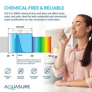 AQUASURE Quantum Series 8 GPM Ultraviolet UV Light Water Filter System for Whole House Water Sterilization Disinfection AS-UV8S