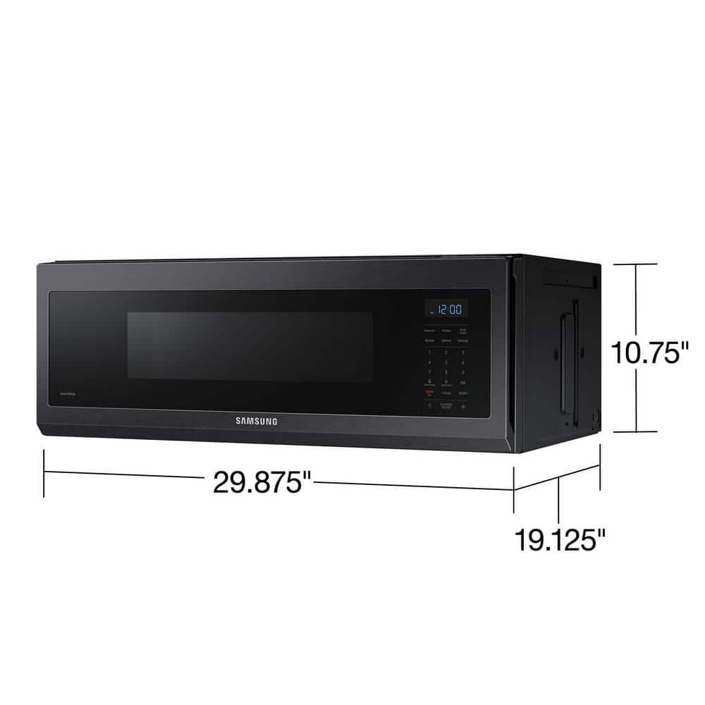  Smart SLIM 30 in 11 cu ft FingerprintResistant Black Stainless Steel 1100W OvertheRange Microwave with 400 CFM