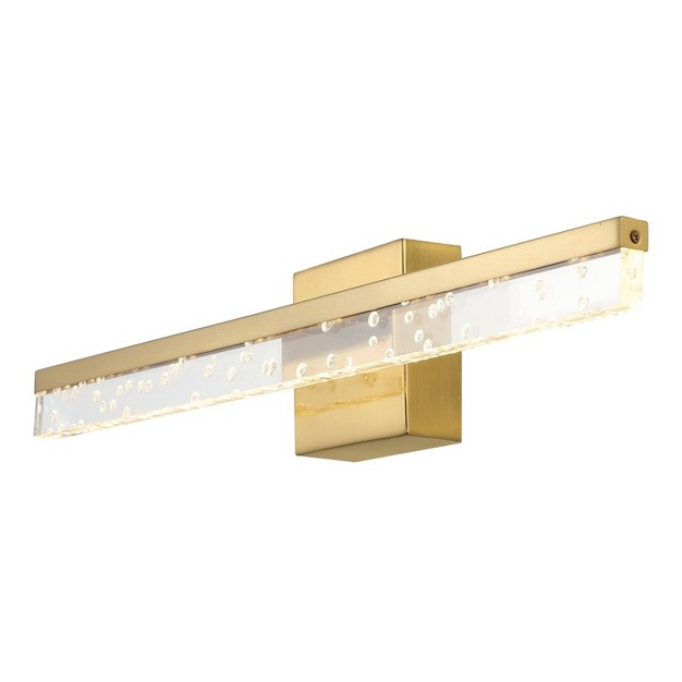 1 light Mario Modern 360 degree Rotatable Iron seeded Acrylic Led Vanity Light Brass Gold clear Jonathan Y