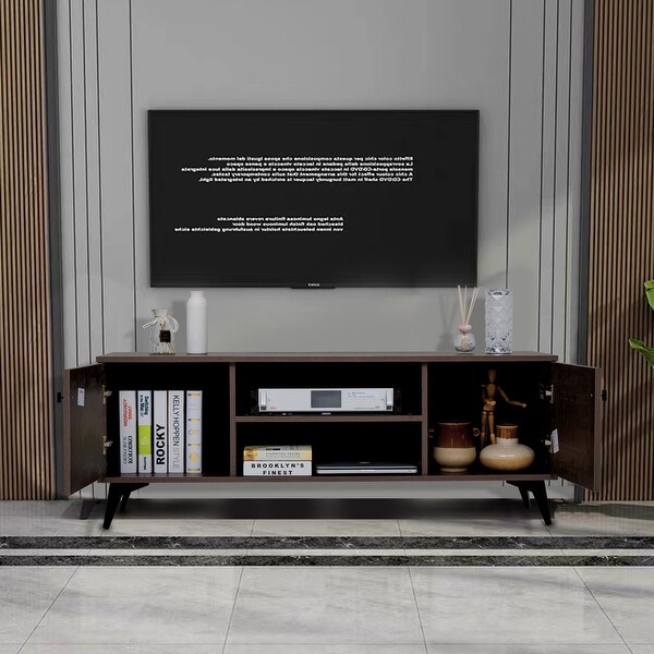 60''W Retro Wood Storage TV Stand Console Table Media Cabinet Entertainment Center for 58 inch TV