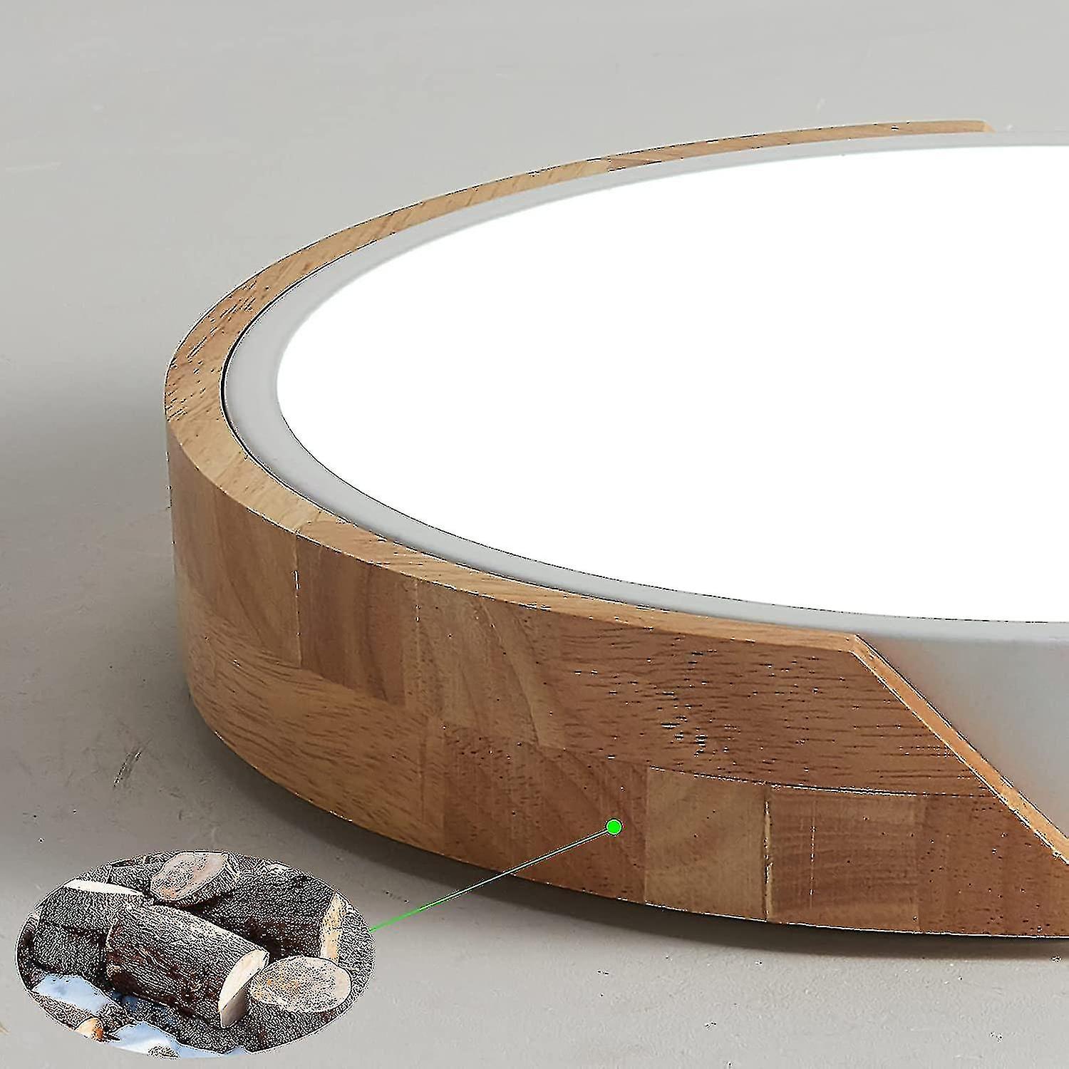 Led Ceiling Light，wood Ceiling Light，18w Modern Round Wooden Led Ceiling Lights，natural White Ceilin