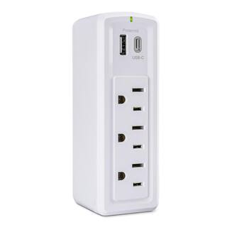 Commercial Electric 3-Outlet Wall Mounted Surge Protector in White HDC3WUCW