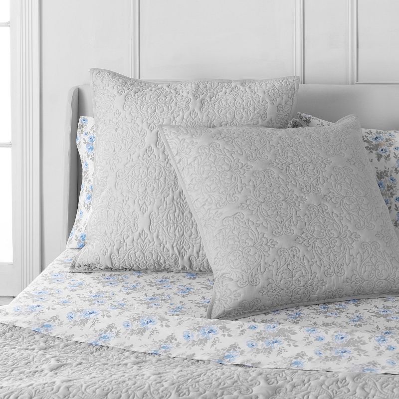 Martha Stewart Tessa Sateen 3-Piece Quilt Set with Shams