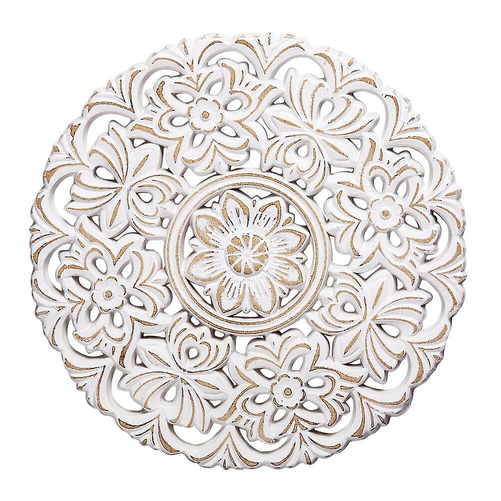 Delicate Wall Adorn Indoor Wood Adorn Flower Pattern Decor Wall Ornament