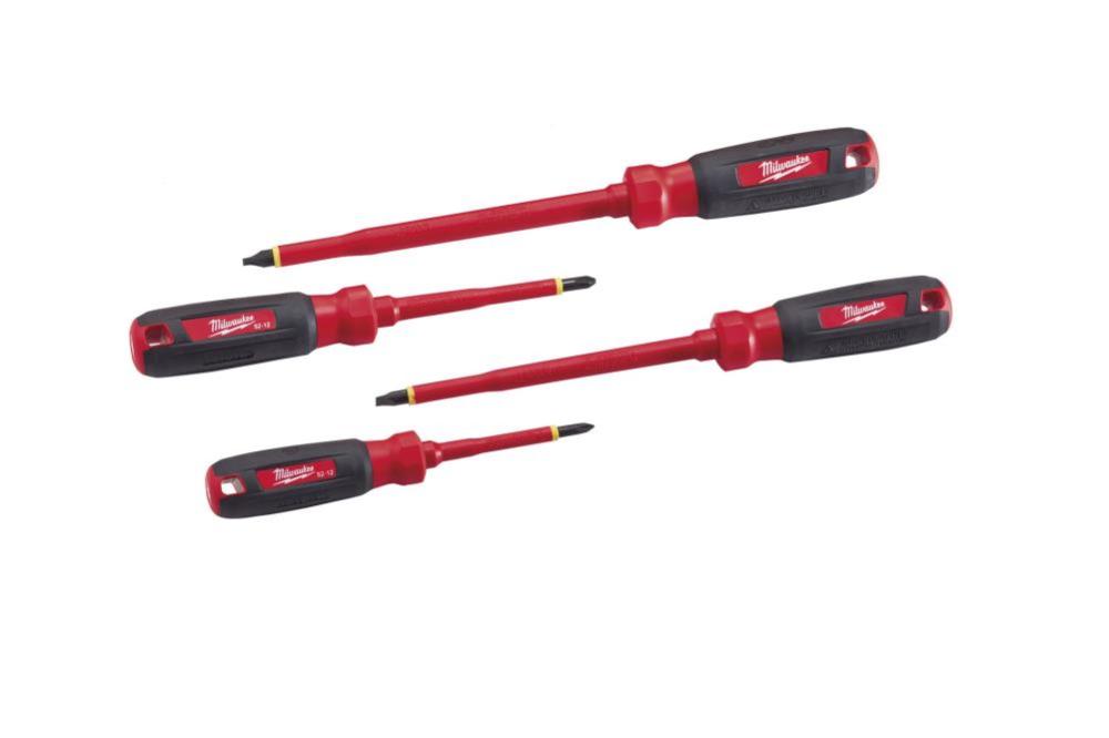 Milwaukee 4-Piece 1000V Insulated Screwdriver Set with Square Recess 48-22-2205 from Milwaukee