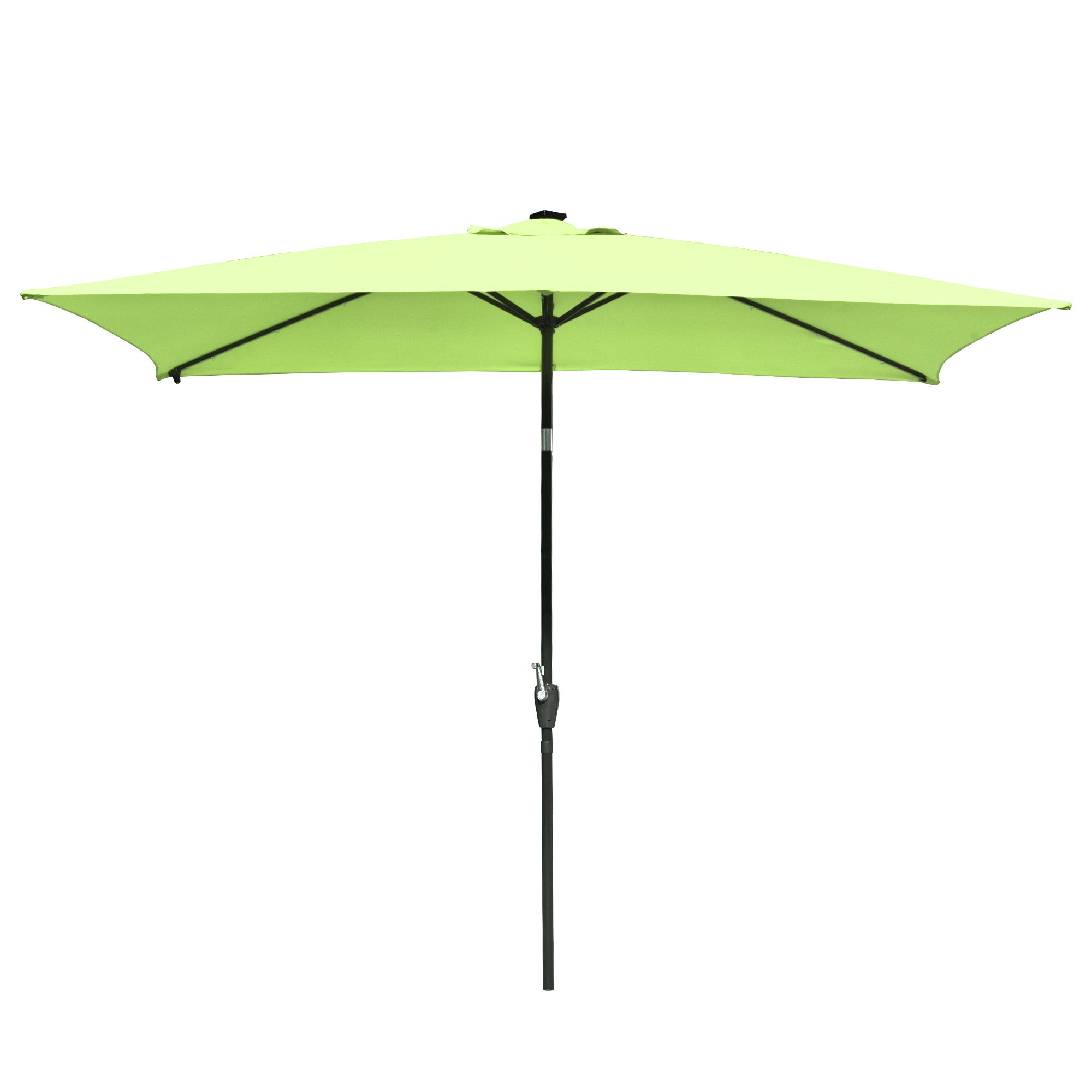 LAGarden 10x6.5ft Outdoor Rectangle Solar Powered LED Patio Umbrella with Crank Tilt for Garden Table Market(Pack of 2)