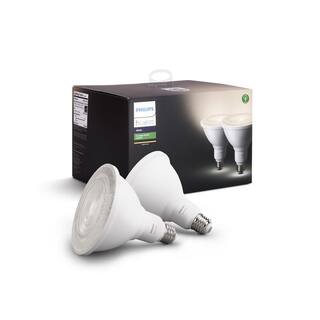 Philips Hue White Outdoor PAR38 LED 120W Equivalent Waterproof Dimmable Smart Wireless Flood Light Bulb (2 Pack) 476820