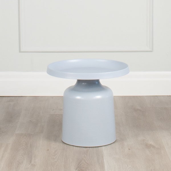 Klay Minimalist Metal Pedestal Side Table， 20-inch Diameter