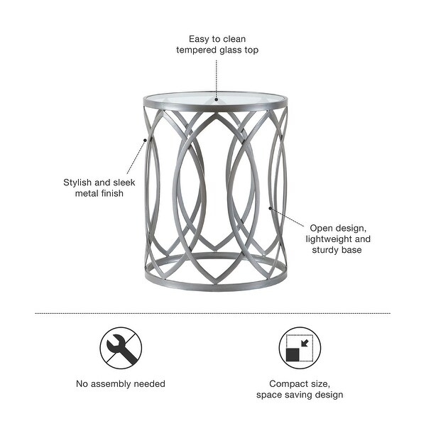 Madison Park Coen Metal Eyelet Accent Drum Table