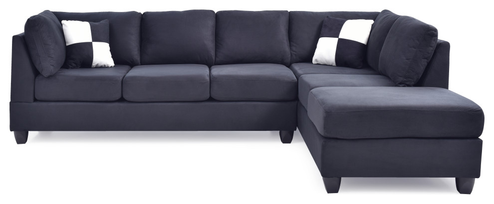 Solana Micro Suede Sectional   Transitional   Sectional Sofas   by Glory Furniture  Houzz