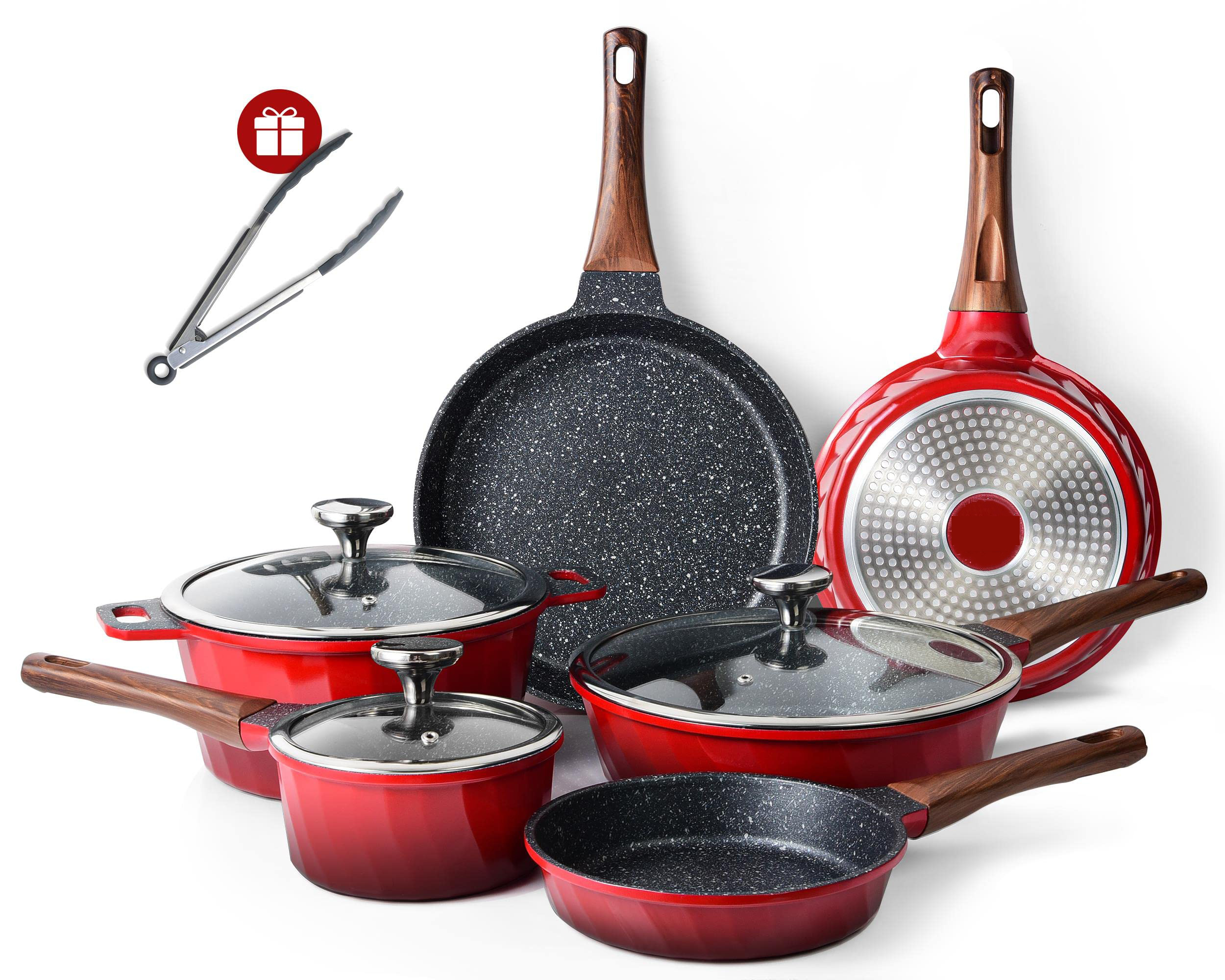 Induction Pots and Pans Set Non-stick Granite