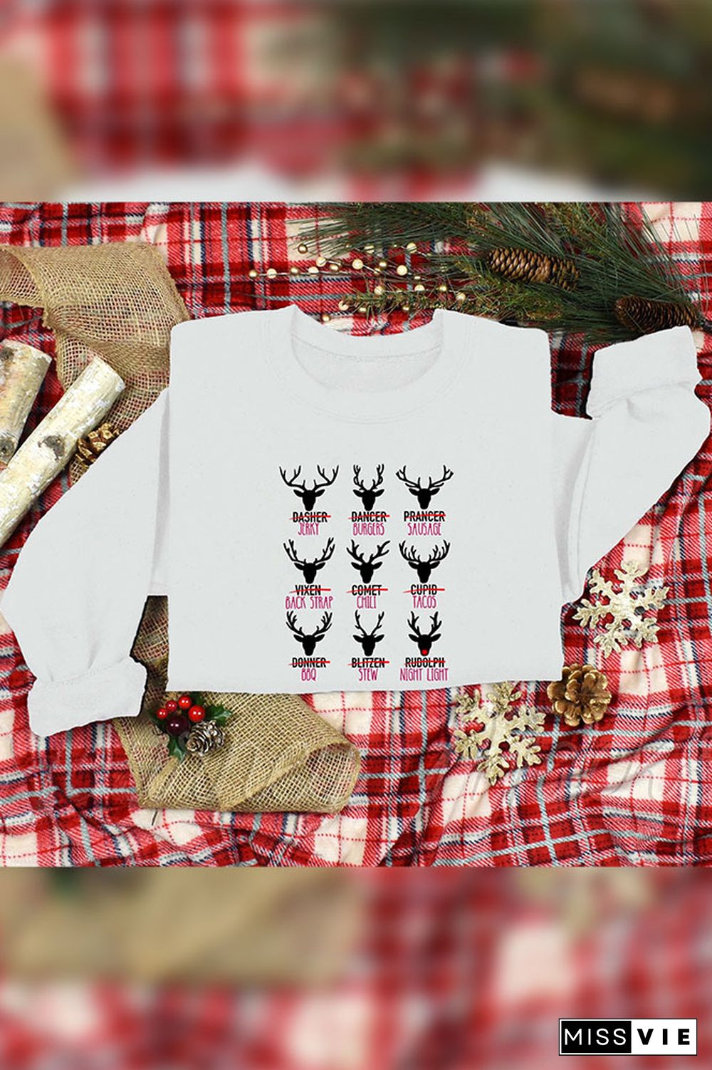 Christmas Reindeer,Reindeer Varieities,2023 Merry Christmas Sweatshirt Wholesale