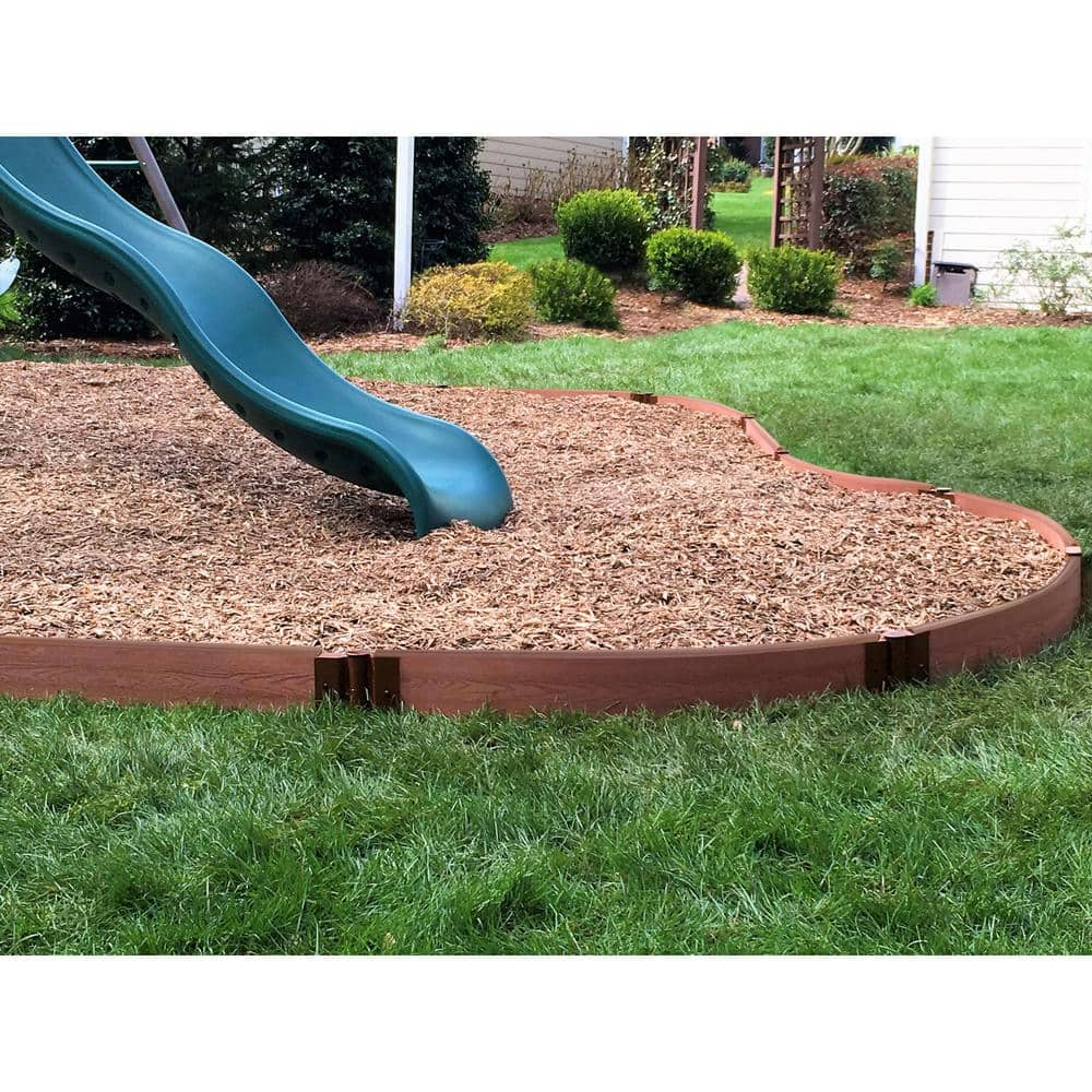 Frame It All 2 in. Series 16 ft. Classic Sienna Curved Composite Playground Border Kit 300001752