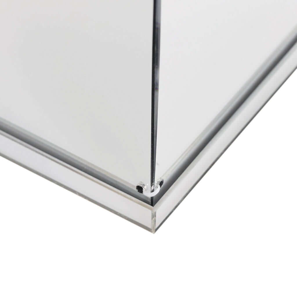 Silver Mirror Finish Acrylic Pedestal Riser, Display Box with Interchangeable Lid and Base 32