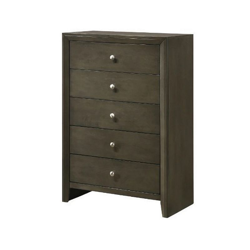 Chest with 9 Drawers and Panel Base Support， Gray