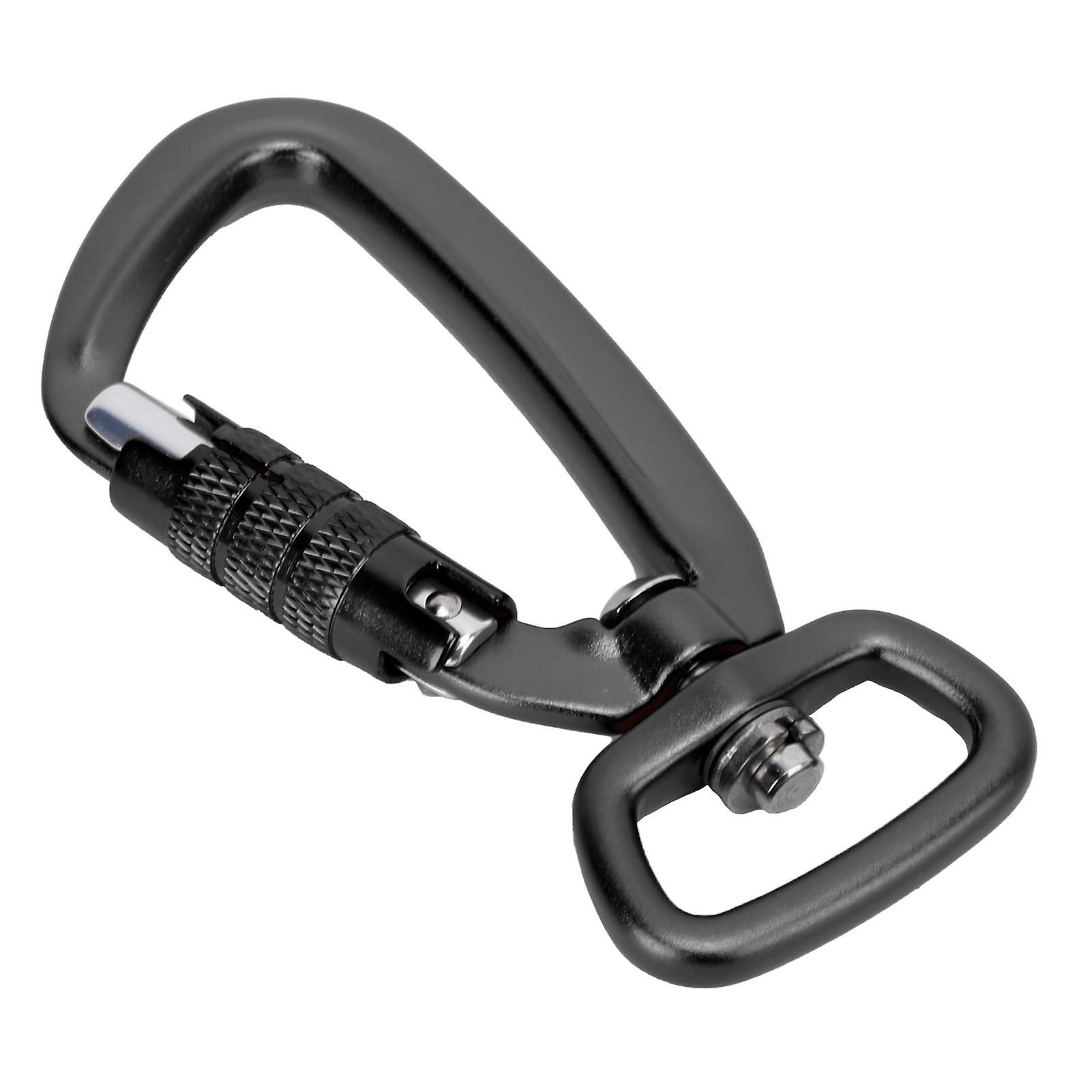 Carabiner Clip Auto Locking Square Bottom 360 Rotational Hook Accessory For Dog Leash Hammocks Backpacksblack