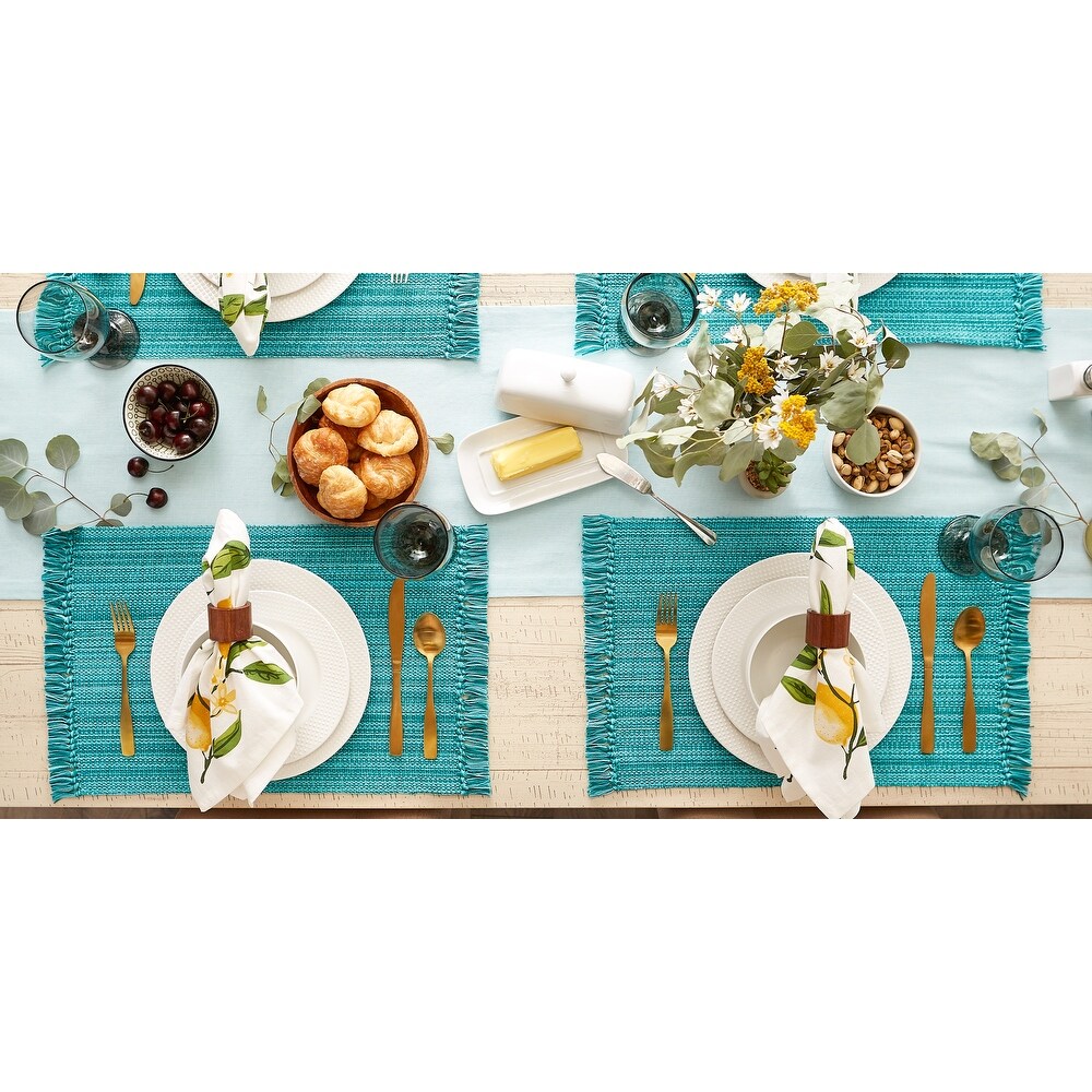 Variegated Nautical Blue Fringe Placemat (Set of 6)