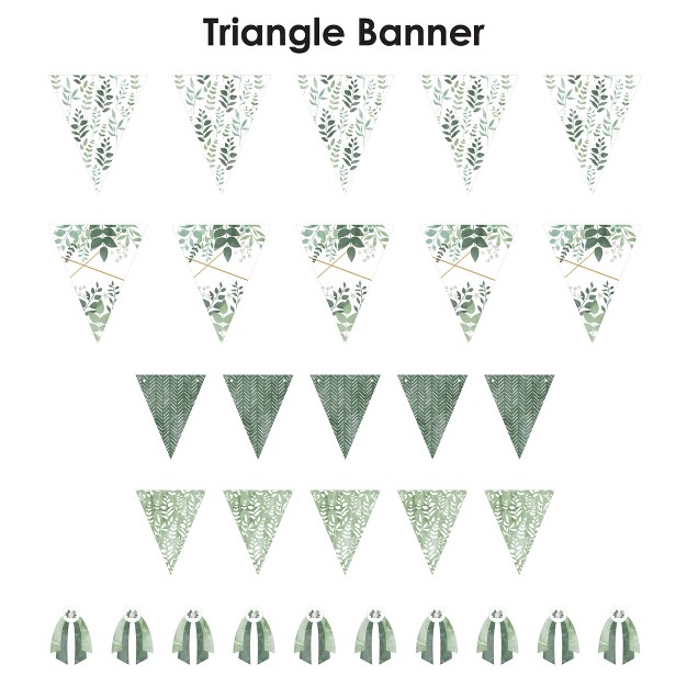 Big Dot Of Happiness Boho Botanical Diy Greenery Party Pennant Garland Decoration Triangle Banner 30 Pieces