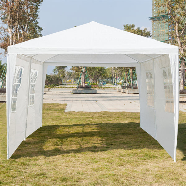 X XBEN Heavy Duty Canopy Event Tent-10'x20' Outdoor White Gazebo Party Wedding Tent, Sturdy Steel Frame Shelter w/4 Removable Sidewalls Waterproof Sun Snow