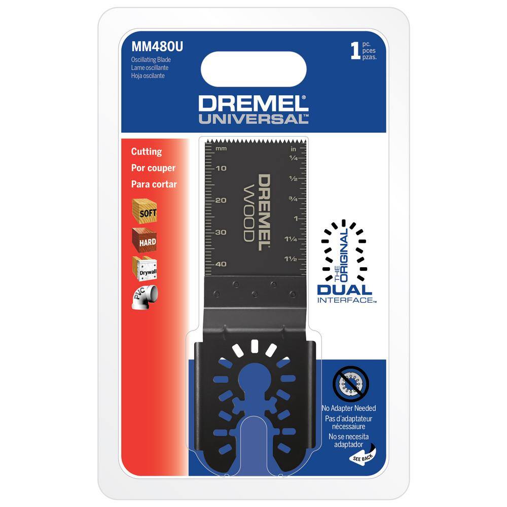 Dremel Universal 1-14 in. Wood Flush Cutting Oscillating Multi-Tool Blade (1-Piece) MM480U